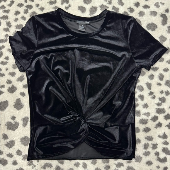 Women’s Aqua Tshirt with bottom Knot - black - sz medium - NWT - Picture 2 of 9